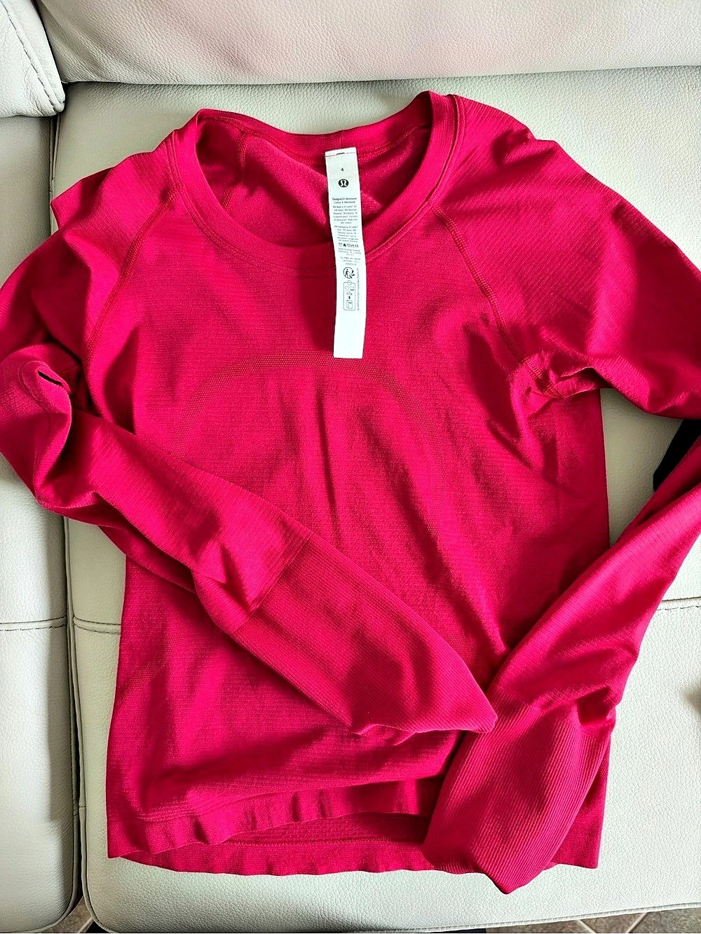 lululemon Swiftly Tech Long-Sleeve Shirt 2.0 *Race Length Pink Size 4